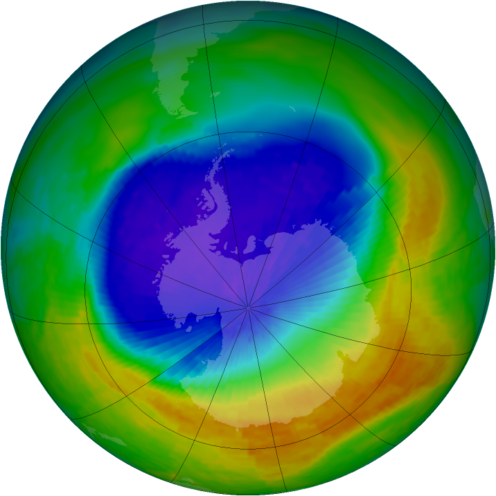 Antarctic ozone map for 03 November 1994
